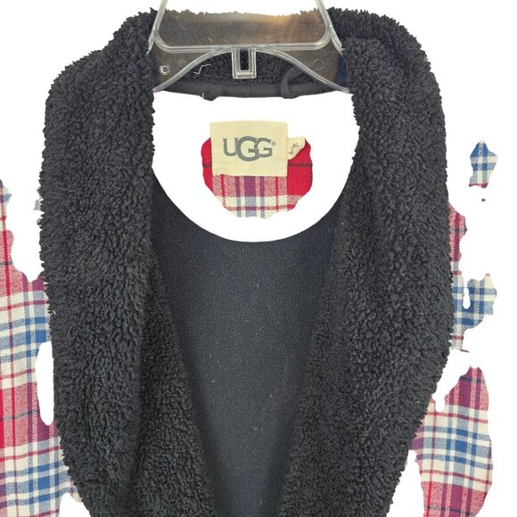 Womens Winter Warm Classic Long Red Gray Blue Plaid Fleece Flannel Ugg Robe M/L - Picture 4 of 11